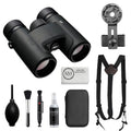 PROSTAFF P7 10x30 Binoculars Bundled with Harness Strap + Deluxe Cleaning Kit + Smartphone to Binocular Adapter + Microfiber Cleaning Cloth (10x30)