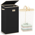 100L Laundry Hamper with Lid (Pitch Black / 100L)