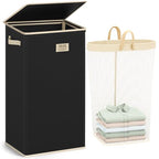 100L Laundry Hamper with Lid (Pitch Black / 100L)