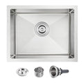 22×18 Inch Undermount Kitchen Sink (L 22"×W 18"×H 9" / Brushed)