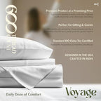 100% Egyptian Cotton Queen Size Sheets Set (Queen / 26 - Striped White)
