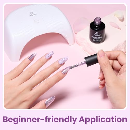 Beetles Purple Gel Nail Polish (J - Shimmery Purple | Rose Quartz Glow)