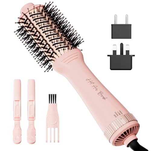 1200W Big Size Hair Dryer Brush (60mm Oval / 60mm Oval-pink)