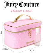 Velour Train Case Pink Makeup Bag Heart Logo (Pink)