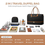 Travel Weekender Duffle Bags for Women (31-Black Brown / X-Large)