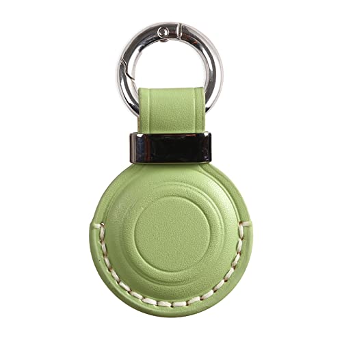Genuine Leather Keychain Holder Compatible with Tag ([1 Pack] Green V2.0)