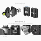 46" Compact Carbon Fiber Travel Tripod Ball Head LS (LS-224CX+LH-30:Max Load 6KG-4 Sections)