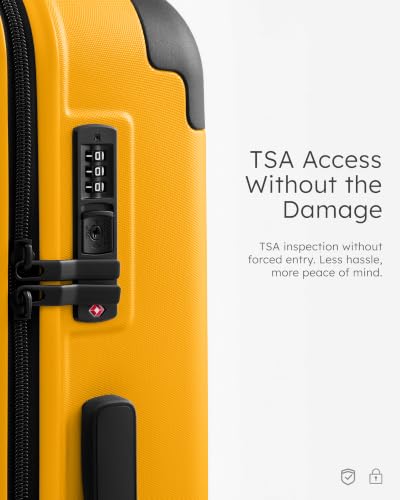 Luggage Set Light and Durable Hardshell (Yellow2.0 / 3-Piece Set (20/24/28))
