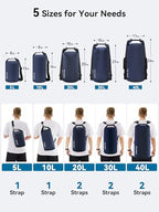 Waterproof Dry Bag Backpack with Emergency Whistle (20L / Dark Blue)
