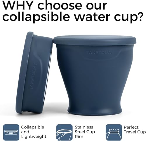 Collapsible Cup 8 oz 2 (Navy & Charcoal)