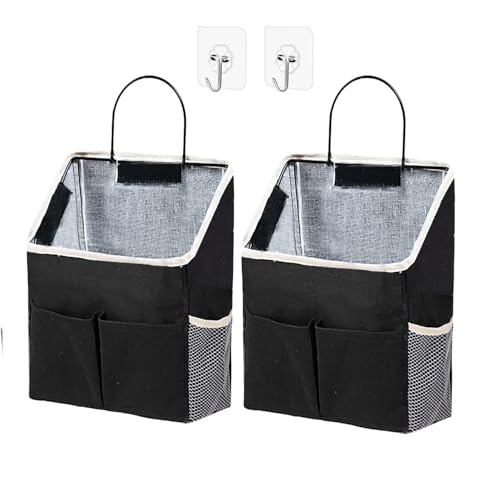 2pcs Wall Hanging Storage Bag (Black)