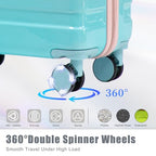 3 Piece Luggage Sets (Pink+Blue)