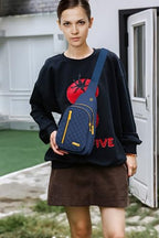 Small Sling Bag For Women Men Casual Crossbody Sling Backpack (Blue-801)