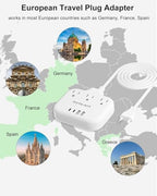 European Travel Plug Adapter (Type C-Most of Europe)