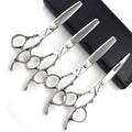 6/7/8 Inch Professional Hairdressing Scissors Barber Rose Pattern Hair Stylist Shears Styling Tool Japanese Stainless Steel Clippers (6-in four piece set) (6-inch -4pc)
