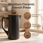 Ceramic French Press 34oz (Black)
