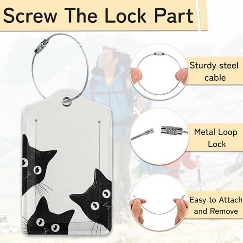 Black Cat Luggage Tag for Suitcase (Black Cat)