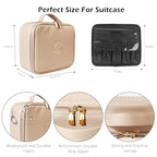 Travel Makeup Bag Cosmetic Bag Makeup Organizer Bag with Lighted Mirror (FleshColor / Woven)