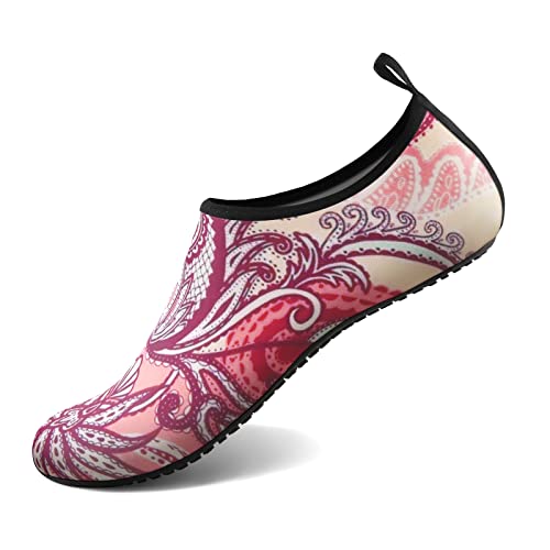 Water Shoes for Women Men Quick (5-6 Women/4-5 Men / Paisley Pink)