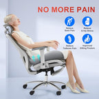 XL Ergonomic Seat Cushion Relieves Sciatica & Tailbone Pain (Grey / X Large)