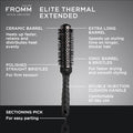 Elite Thermal Ceramic x Ionic 1.25" Round Brush for Expert Blowouts and Faster Hair Drying (1.25" XL Barrel)