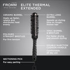 Elite Thermal Ceramic x Ionic 1.25" Round Brush for Expert Blowouts and Faster Hair Drying (1.25" XL Barrel)