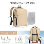 Lightweight Travel Backpack Carry on Flight Approved (Soft Khaki)