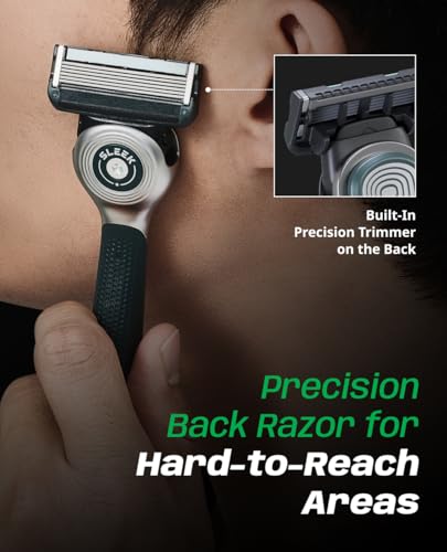 SLEEK Six Blade Razor System with Multi (Replacement 8 cartridges)