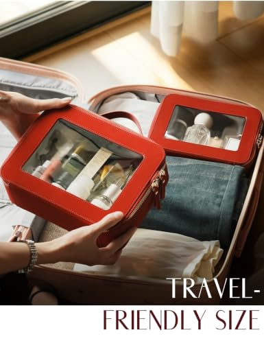 Clear Toiletry Bag 2 Pack (Red / Dual Elegance)