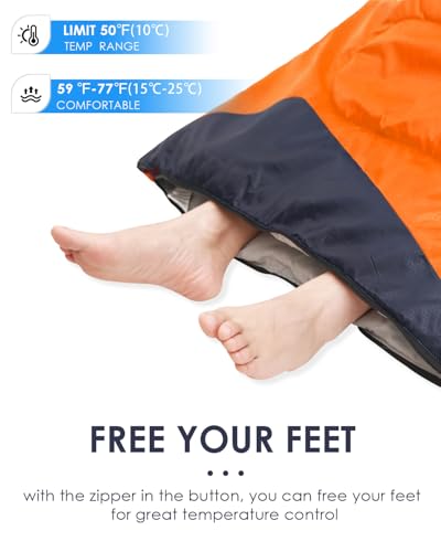 Sleeping Bags for Adults Women Backpacking Lightweight Waterproof (3.3lb Orange)