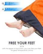 Sleeping Bags for Adults Women Backpacking Lightweight Waterproof (3.3lb Orange)