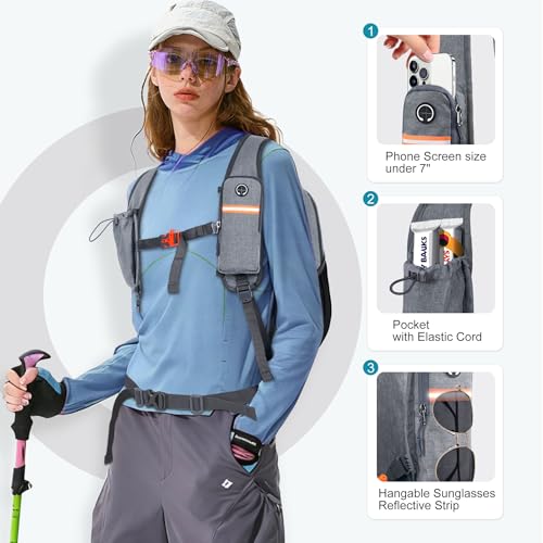 20L Hiking Backpack for Men Women Lightweight Foldable Small Daypack for Travel Camping Outdoor (Grey and Black / 20l)