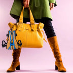 Shoe Holster For Backpack with Clip Hanger. Footwear Holder with a Carabiner for Sneakers (Yellow Neon / Medium)