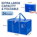8 Pack Oversized Moving Bags with Reinforced Handles (Royal Blue / 8-Pack)