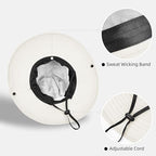 Ponytail Sun Bucket Hats for Women UV Protection Foldable Wide Brim (1 Pack-pure-beige)