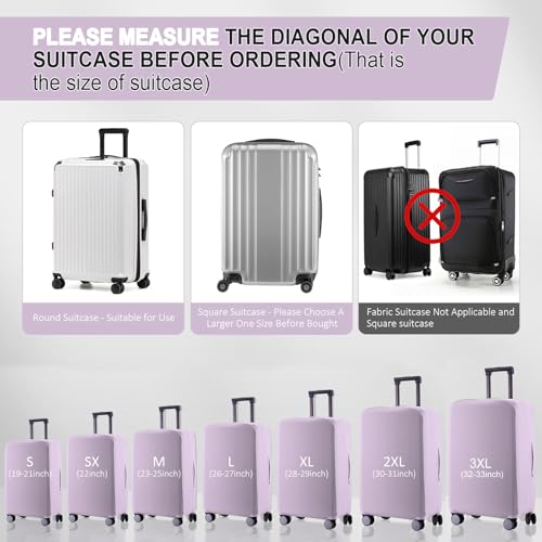 Travel Luggage Cover Protector Scratch (Lavender Purple / 22-23inch)