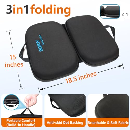 iGelComfort 3 in 1 Foldable Gel Seat Cushion Featured with Memory Foam (Black)