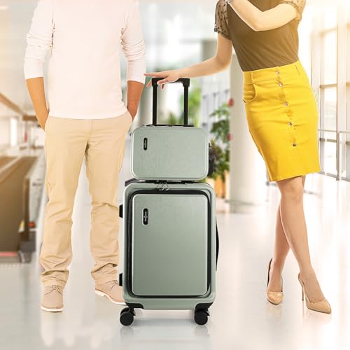 20 Inch Carry On Luggage 22x14x9 Airline Approved Suitcase (Carry-on 20 Inch / Sage Green)