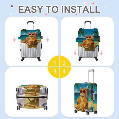 Summer Cat Luggage Cover (#36 / L(fits 28-30Inch suitcase))