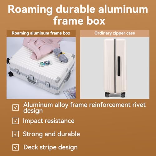 22 Inch Medium Checked Zipperless Luggage Hardshell Suitcases White (white / 22 Inch Checked Luggage)