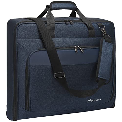 Carry On Garment Bag for Hanging Suits with Shoulder Strap (Blue)