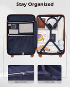 Luggage Set Lightweight and Durable Hardshell (apricot black / 5-Piece Set)