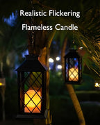2 Pack 13'' Black Solar Lanterns (Black)