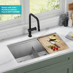Stainless Steel 33 in Double Bowl Undermount Kitchen Sink KWU112 (Stainless Steel / 33 inch / Double Bowl Sink)