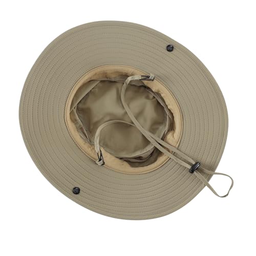 UPF50+ Mens Sun Hat Wide Brim Womens UV Protection Beach Bucket Hat Airy Fishing Hat Hiking Snap Up Cowboy Hat (One Size / Light Vert Khaki)