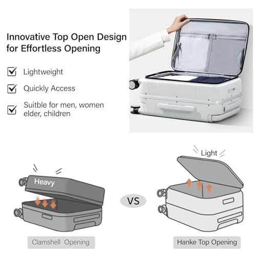Top Opening 24 Inch Checked Luggage (Smoke White / 24 Inch)