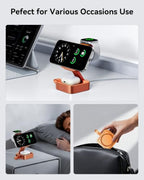 3 in 1 Wireless Charging Station for Apple Devices (Orange)