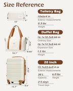 Luggage Sets with Spinner Wheels (3 piece set(DB) / WHITE-BROWN)