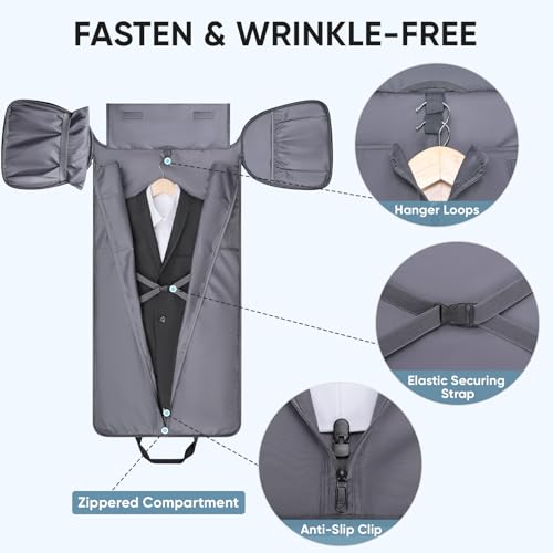Garment Bags for Travel (Brown / Convertible)