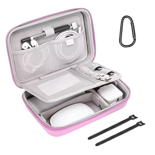 Electronic Organizer Travel Compatible with MacBook Power Adapter (Pink)
